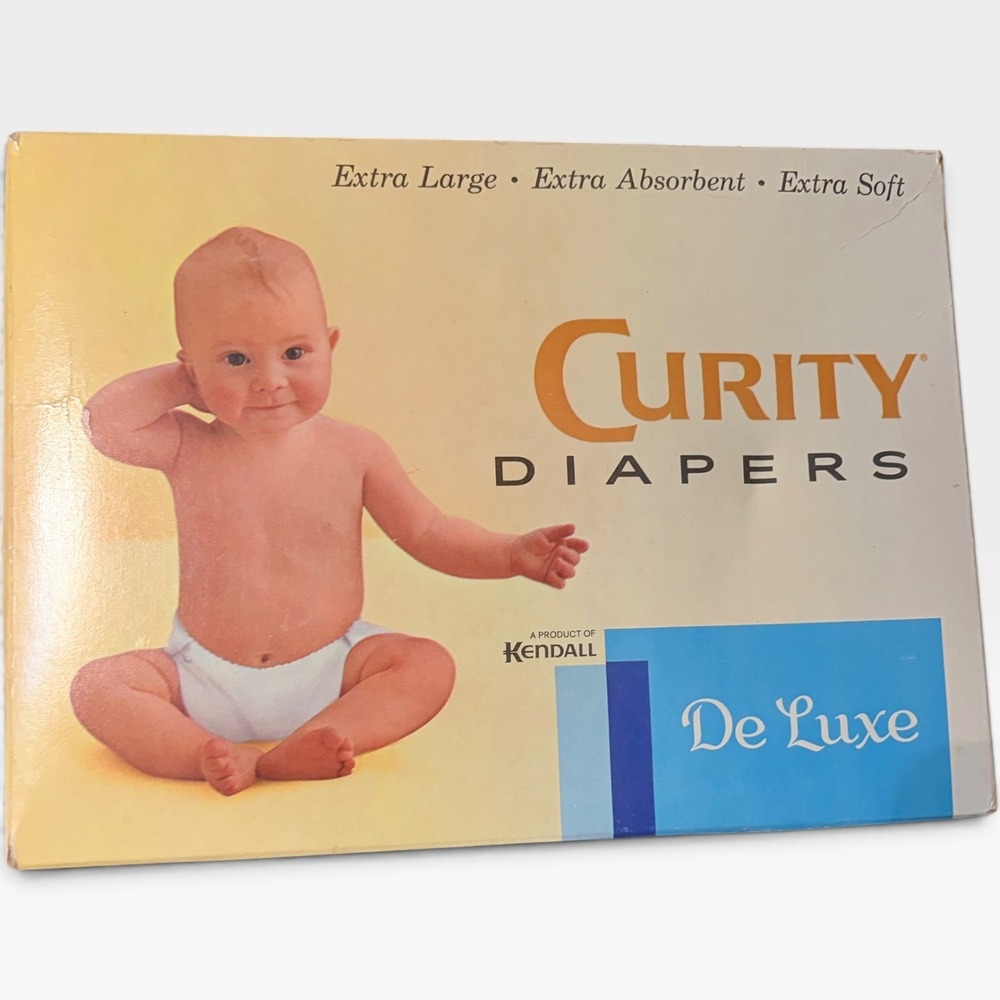New Vtg Curity De Luxe Cloth Diapers NOS 12 Pack Extra Large Gauze USA